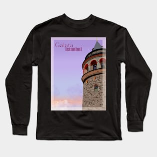 Istanbul Galata Tower Art Print Long Sleeve T-Shirt